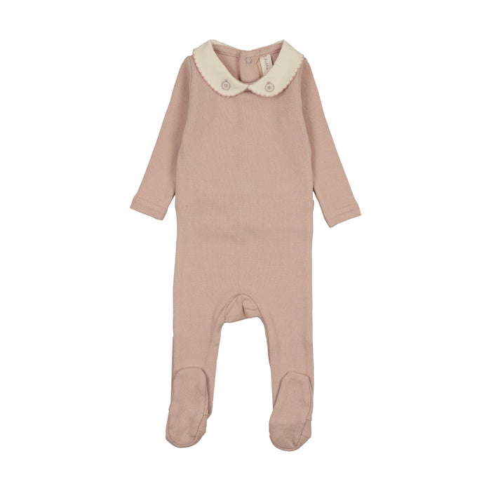 footie sweetheart collared - dusty pink