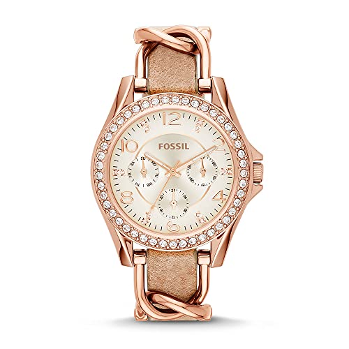 Fossil Women's 38mm Riley Multi-functional Rose Goldtone Dial Watch