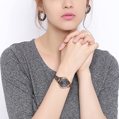 Fossil Women's Georgia Quartz Watch with Grey Dial and Grey Leather Strap