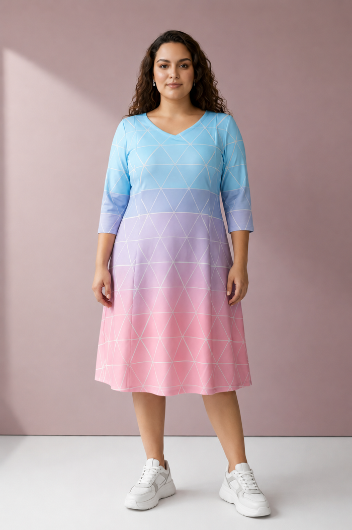 Fresh Ombre Printed Dress