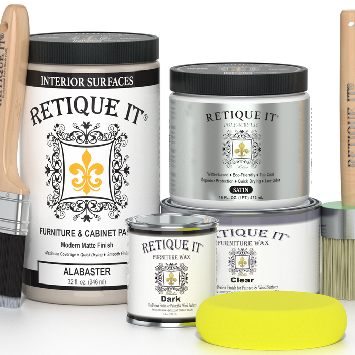 Retique It furniture and cabinet paint in Alabaster, quart size, with a smooth, creamy finish for home furniture updates.