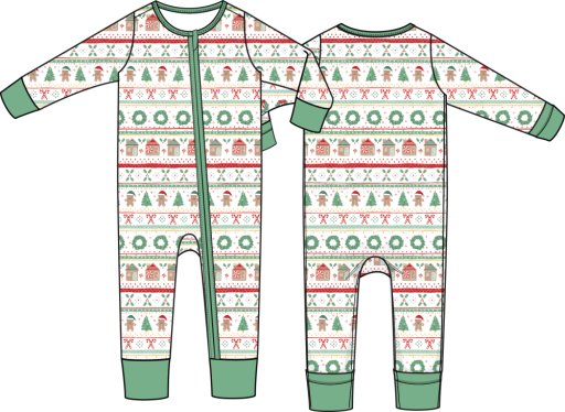 Gingerbread Fair Isle Uni - Convertible Romper