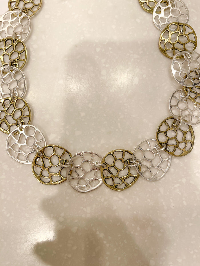 Gold and Silver Circle Detailed Chain