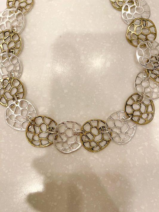 Gold and Silver Circle Detailed Chain