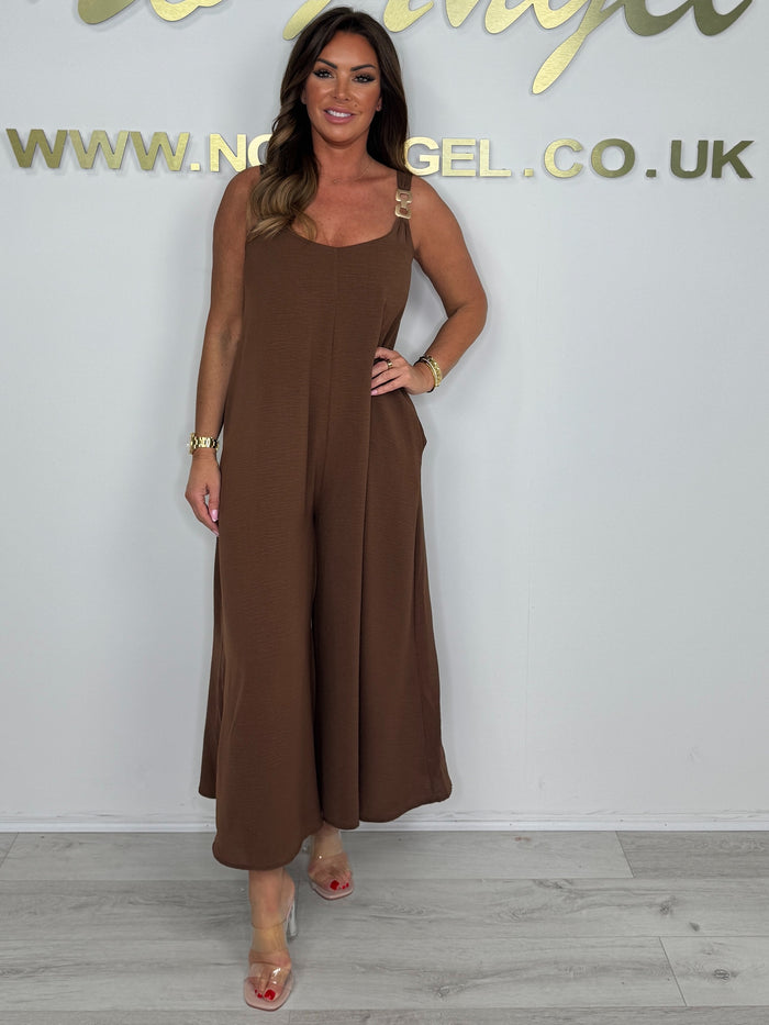 Gold Chain Strap Detail Jumpsuit (5 Colours)
