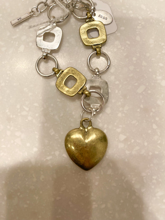 Gold & Silver Heart Bracelet