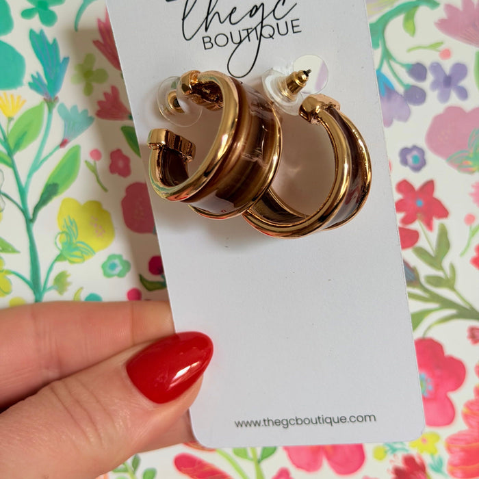 Gold/Brown Hoop