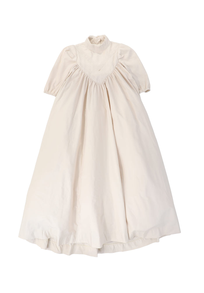gown maxi taffeta lace detail - pink