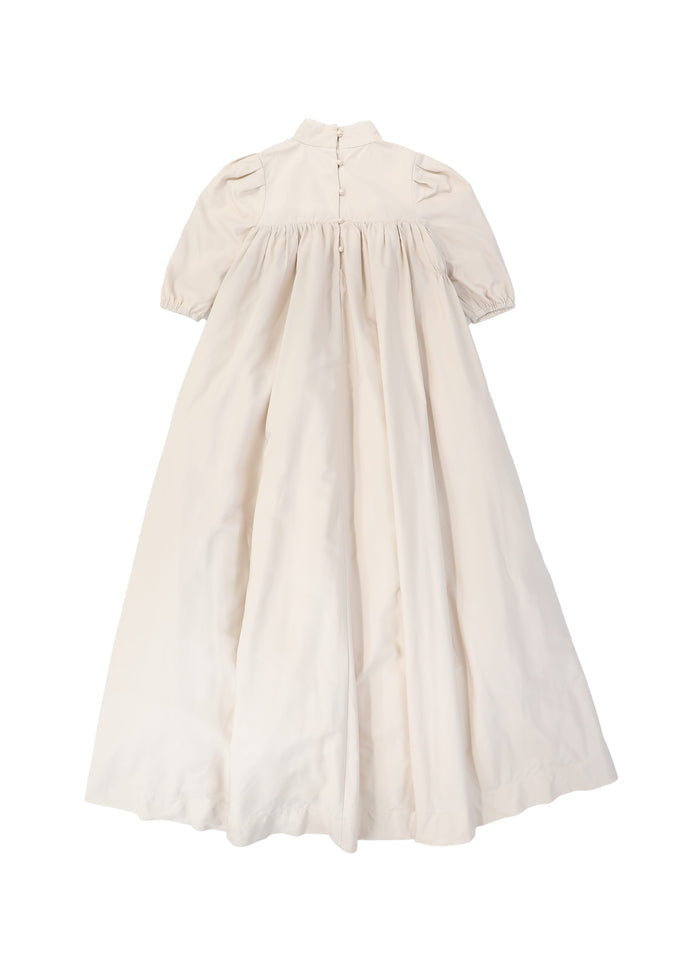 gown maxi taffeta lace detail - pink