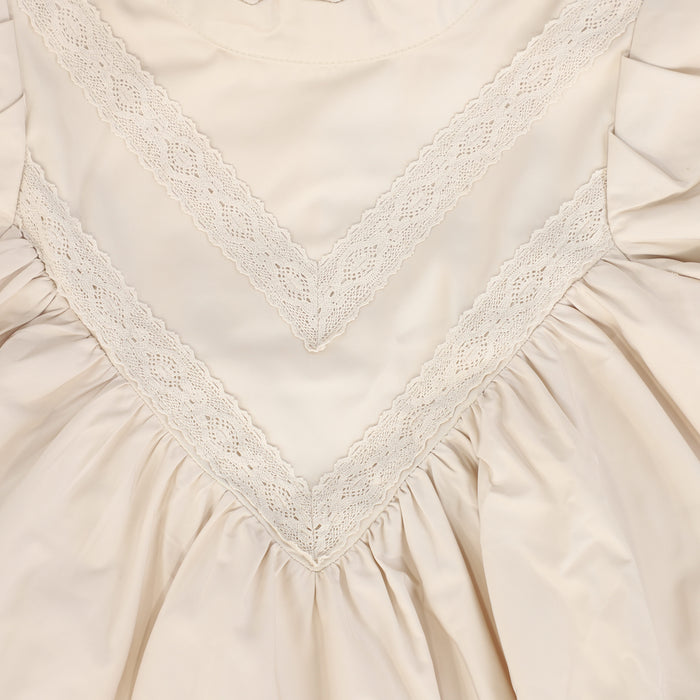 gown maxi taffeta lace detail - pink