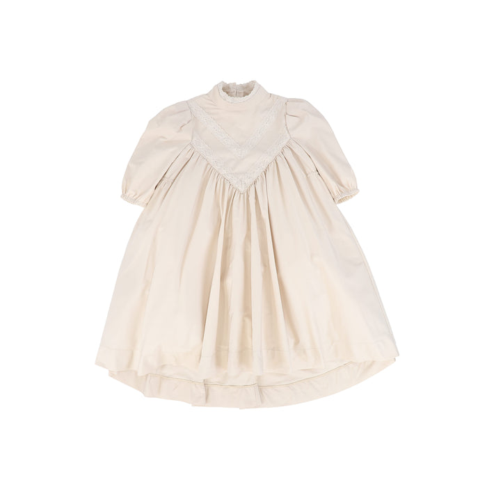 gown short taffeta lace detail - pink