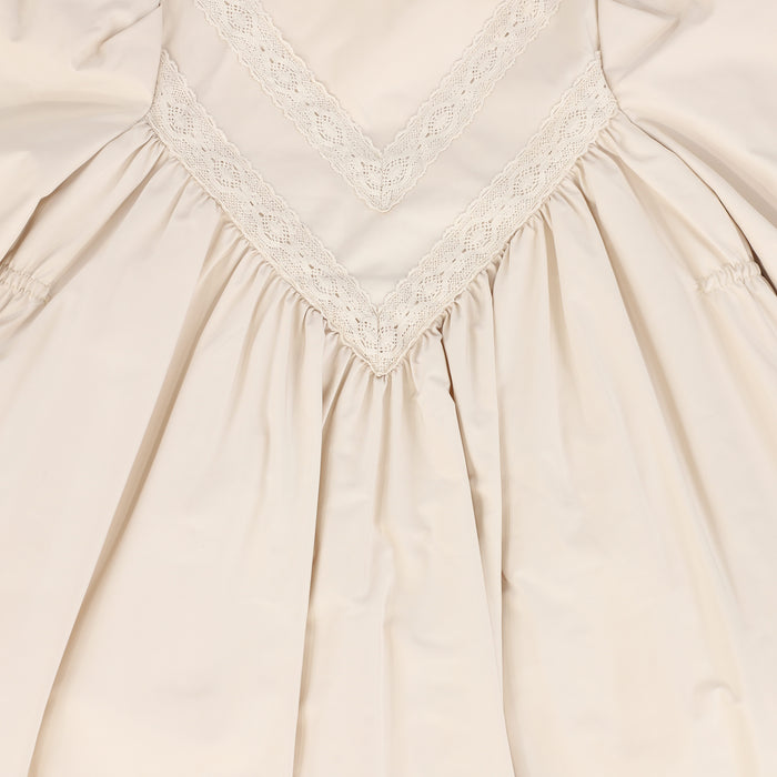 gown short taffeta lace detail - pink