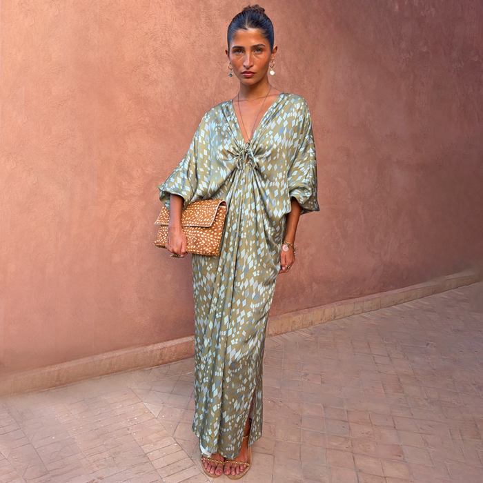 Green Diamond Print Toria Dress