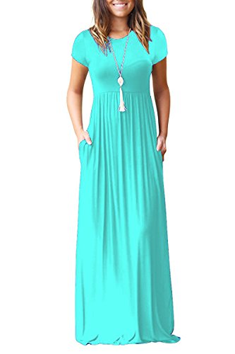 HAOMEILI Women's Casual Short/Long Sleeve Maxi Dress with Pockets - Style Heist