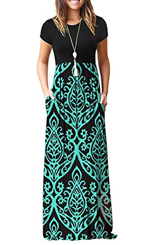 HAOMEILI Women's Casual Short/Long Sleeve Maxi Dress with Pockets - Style Heist