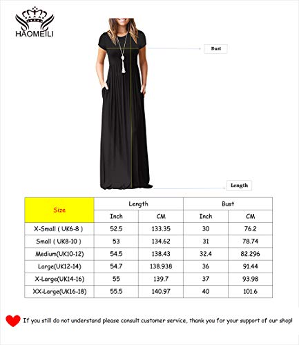 HAOMEILI Women's Casual Short/Long Sleeve Maxi Dress with Pockets - Style Heist