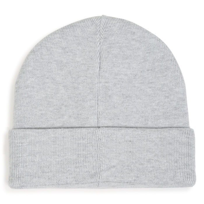 hat embroidered logo knit beanie - chine grey-a32
