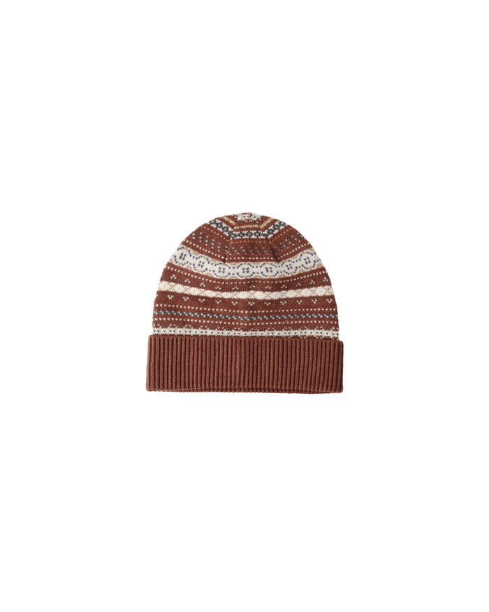 hat multi stripe knit beanie - mulberry