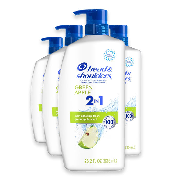 Head & Shoulders Green Apple 2-in-1 Dandruff Shampoo and Conditioner - 28.2 oz - 4 Pack