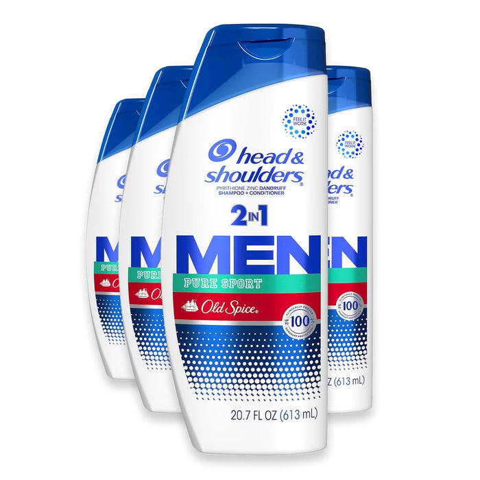Head & Shoulders Men Old Spice Pure Sport 2-in-1 Dandruff Shampoo and Conditioner - 20.7 oz - 4 Pack