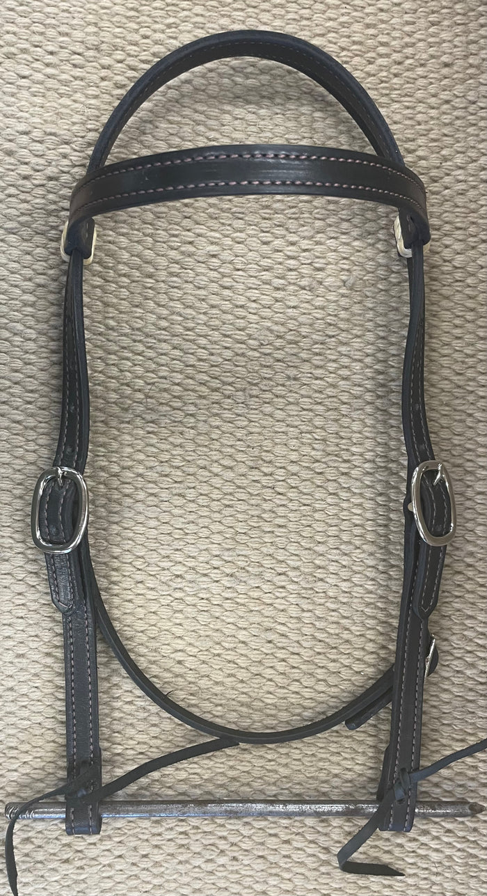 Headstall - HS251 - 5/8" Browband w/ Tie Ends Regular Black