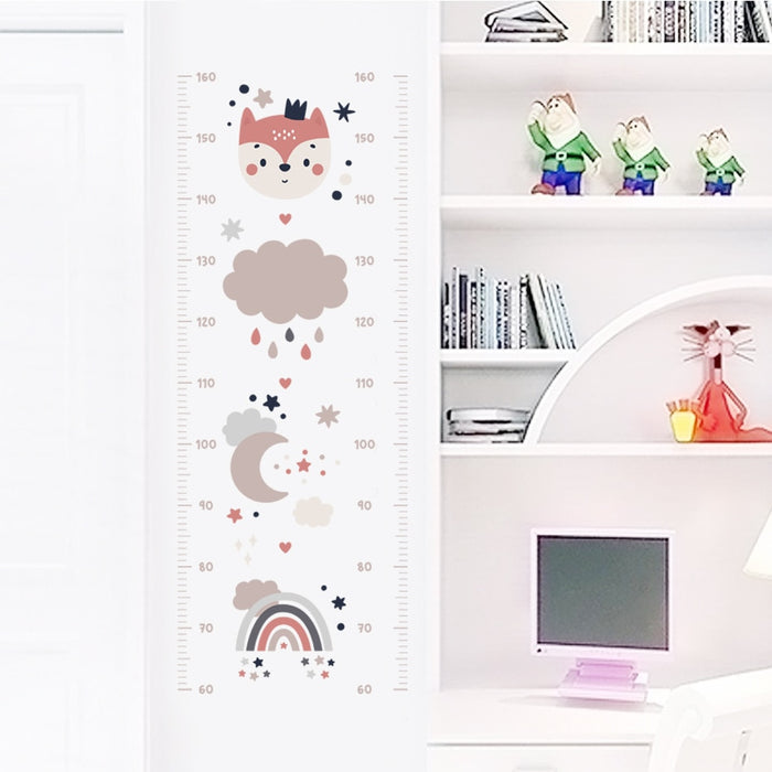 Height Measurement Wall Decals Bear Fox Rainbow