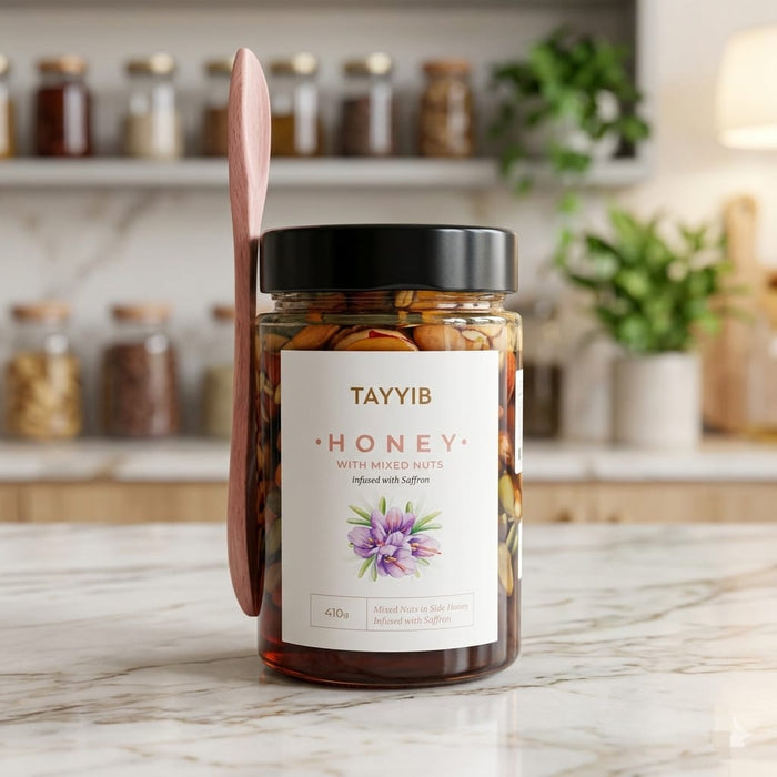 Honey with Mixed Nuts 410g - Tayyib Store - Tayyib Foods - Lahore