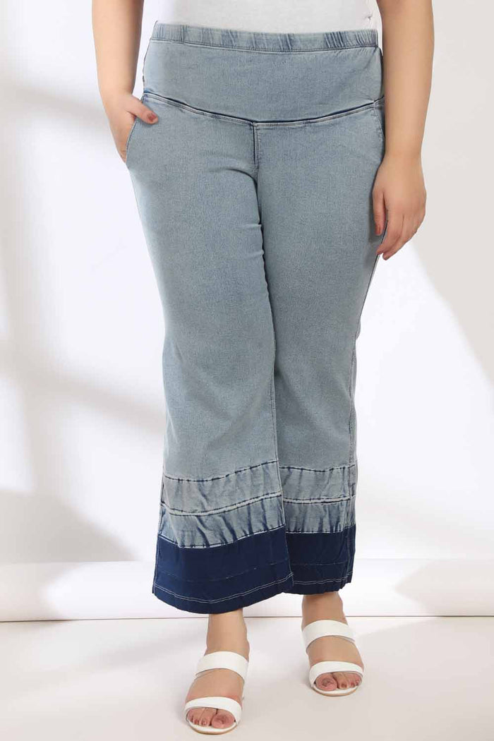 Ice Wash Bottom Design Tummy Shaper Boot Cut