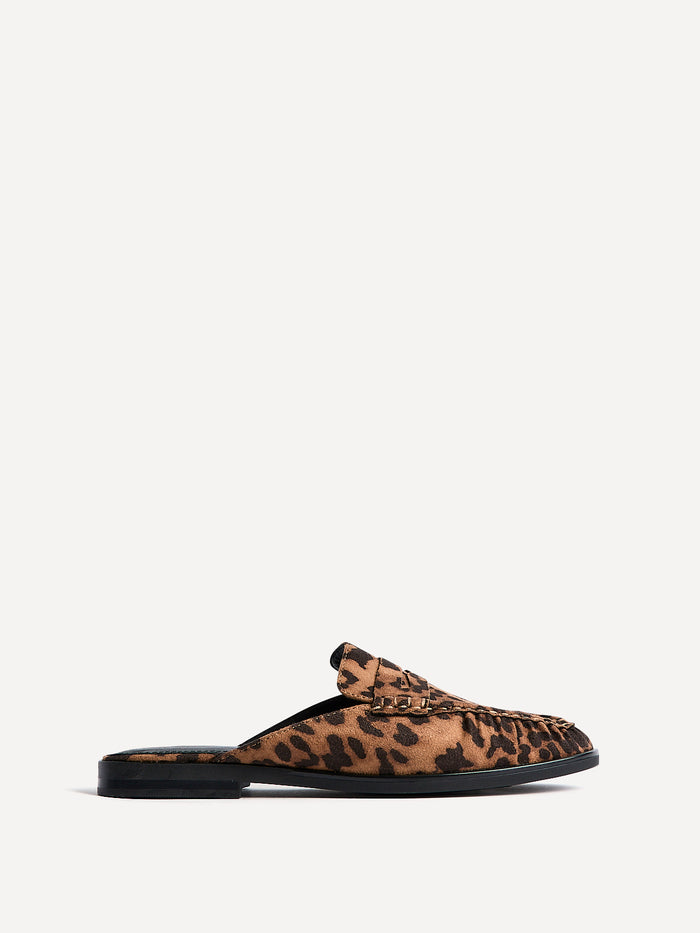 Intro Leopard Print Slip On Mules