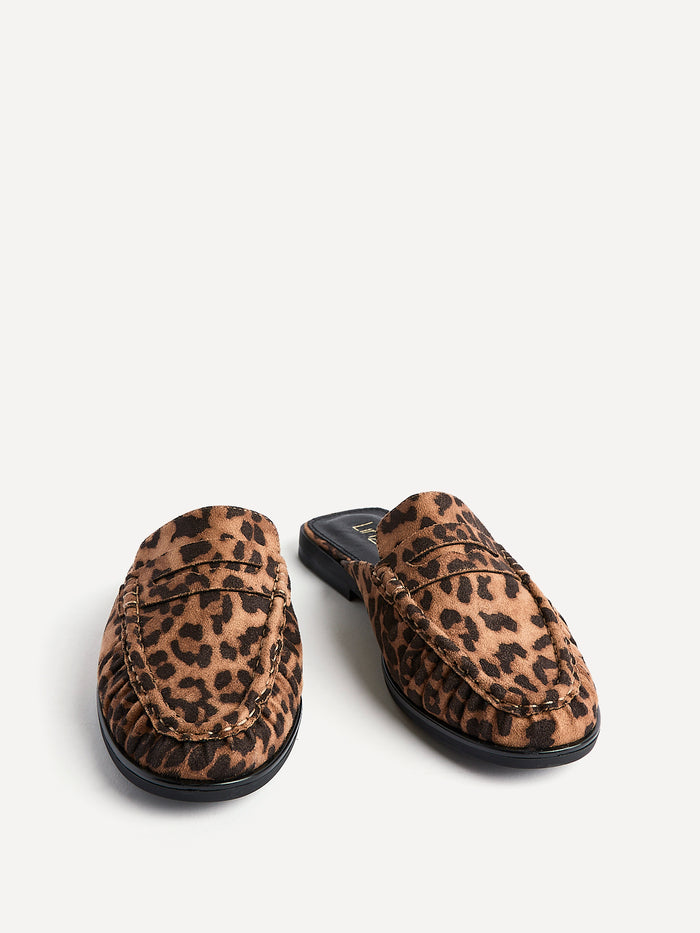 Intro Leopard Print Slip On Mules