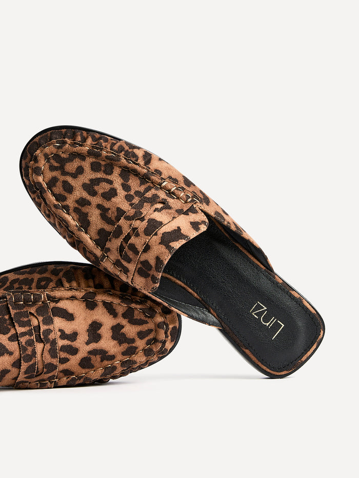 Intro Leopard Print Slip On Mules