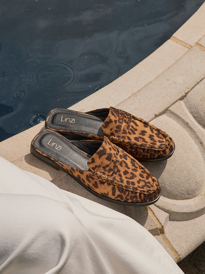 Intro Leopard Print Slip On Mules