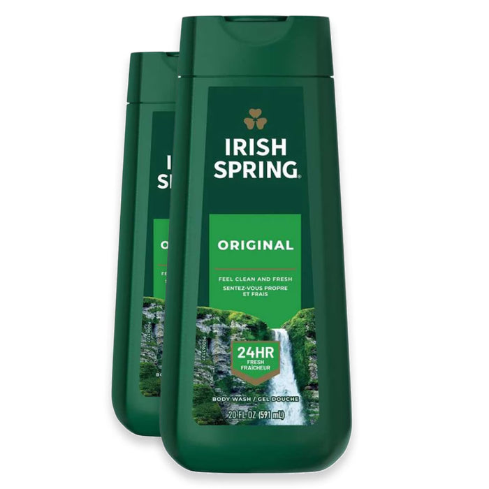 Irish Spring -  Original Clean Body Wash For Men - 20 Oz - 2 Pack - OPEN BOX
