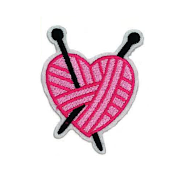 Knitting Yarn Heart Patch