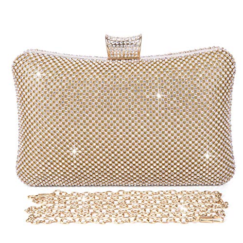 Ladies Sparkly Crystal Diamante Evening Bag Wedding Clutch Party Bag Womens Handbag
