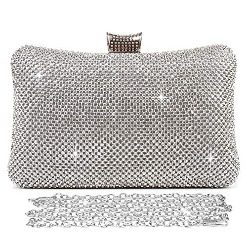 Ladies Sparkly Crystal Diamante Evening Bag Wedding Clutch Party Bag Womens Handbag