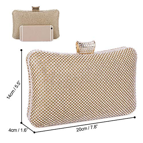 Ladies Sparkly Crystal Diamante Evening Bag Wedding Clutch Party Bag Womens Handbag