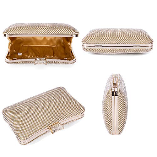 Ladies Sparkly Crystal Diamante Evening Bag Wedding Clutch Party Bag Womens Handbag