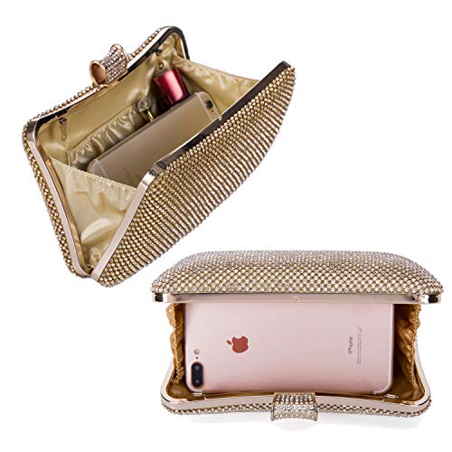 Ladies Sparkly Crystal Diamante Evening Bag Wedding Clutch Party Bag Womens Handbag