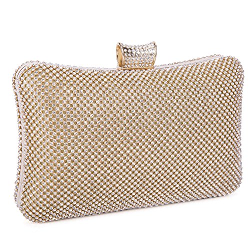 Ladies Sparkly Crystal Diamante Evening Bag Wedding Clutch Party Bag Womens Handbag