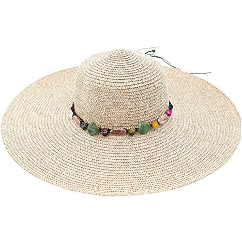 Lanzom Womens 5.5 Inches Wide Brim Straw Hat Floppy Foldable Roll up Cap Beach Sun Hat - Style Heist