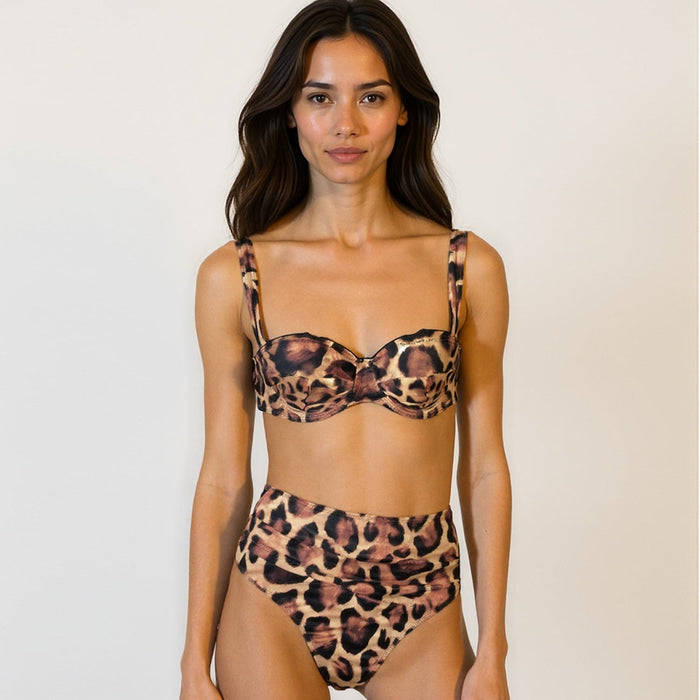 Leopard Print Bikini Top – Artisan Sustainable Swimwear from Ibiza
