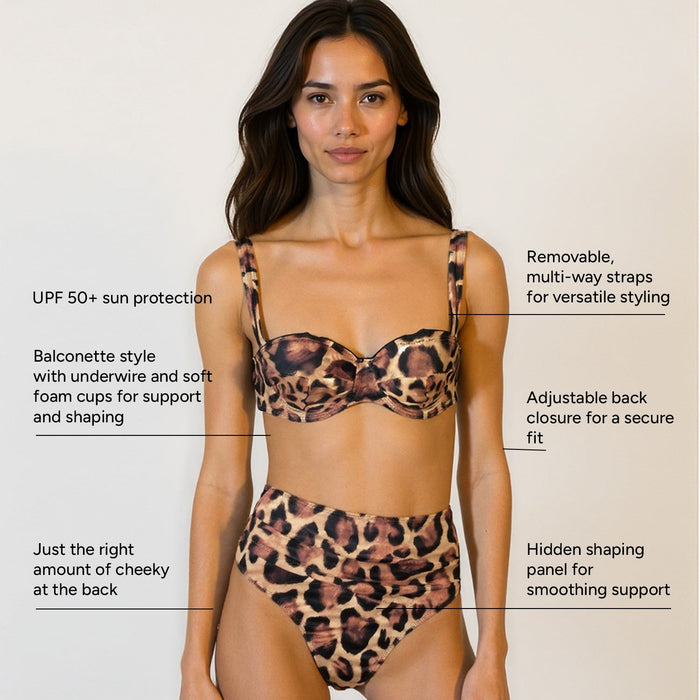 Leopard Print Bikini Top – Artisan Sustainable Swimwear from Ibiza