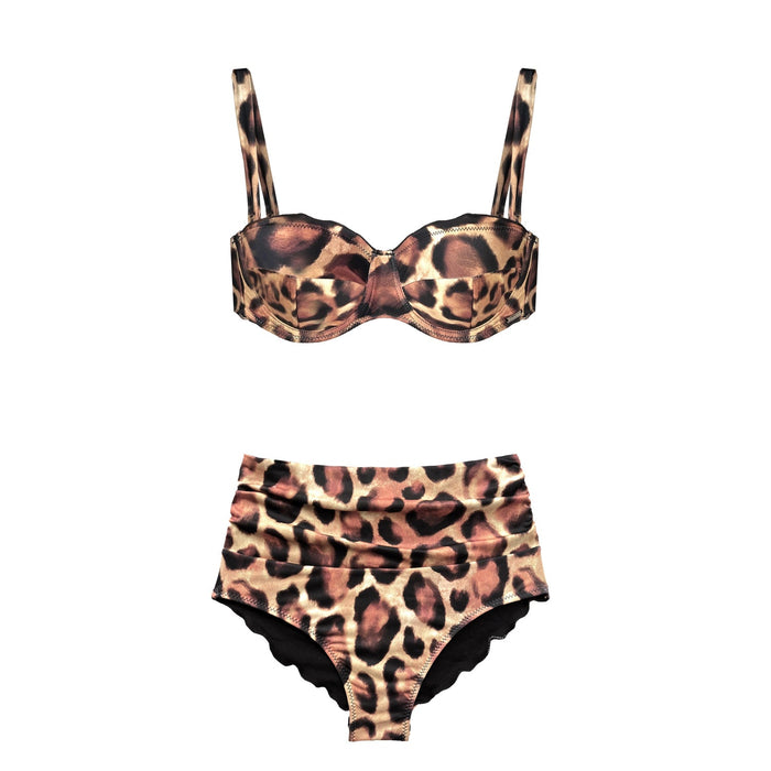 Leopard Print Bikini Top – Artisan Sustainable Swimwear from Ibiza