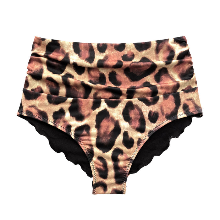 Leopard Print Shapewear Bikini Bottom – Artisan Sustainable Swimwear from Ibiza