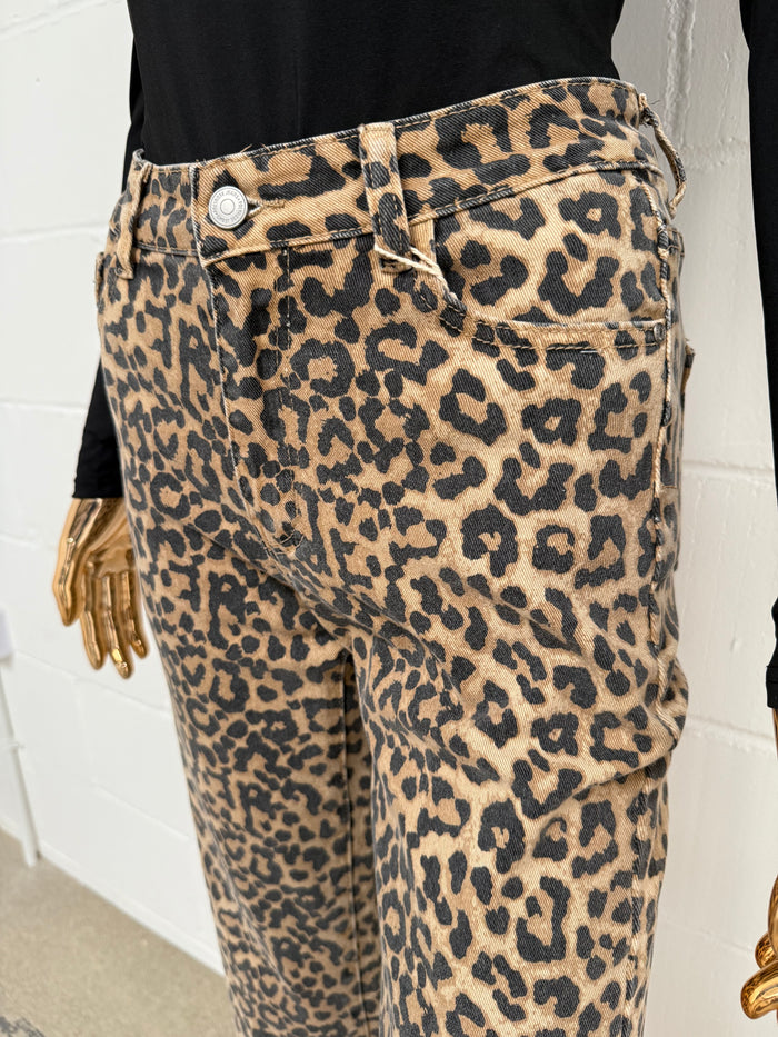 Leopard Print Straight Leg Jean