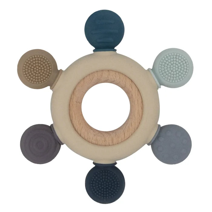 Living Textiles Multi-Surface Teething Wheel - Steel Blue
