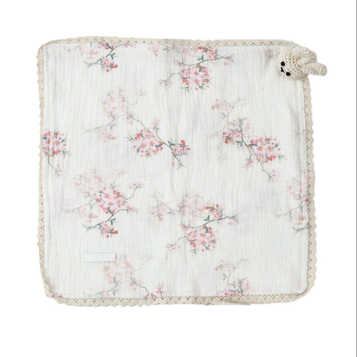 lovey vintage floral crochet trim with bunny - cream floral