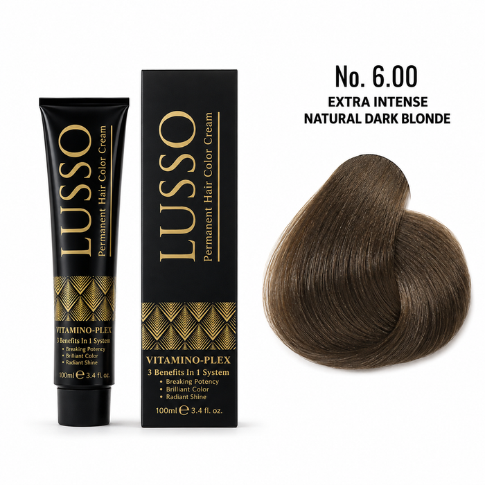 LUSSO Permanent Hair Colour Cream 100 ml No. 6.00 Extra Intense Natural Dark Blonde