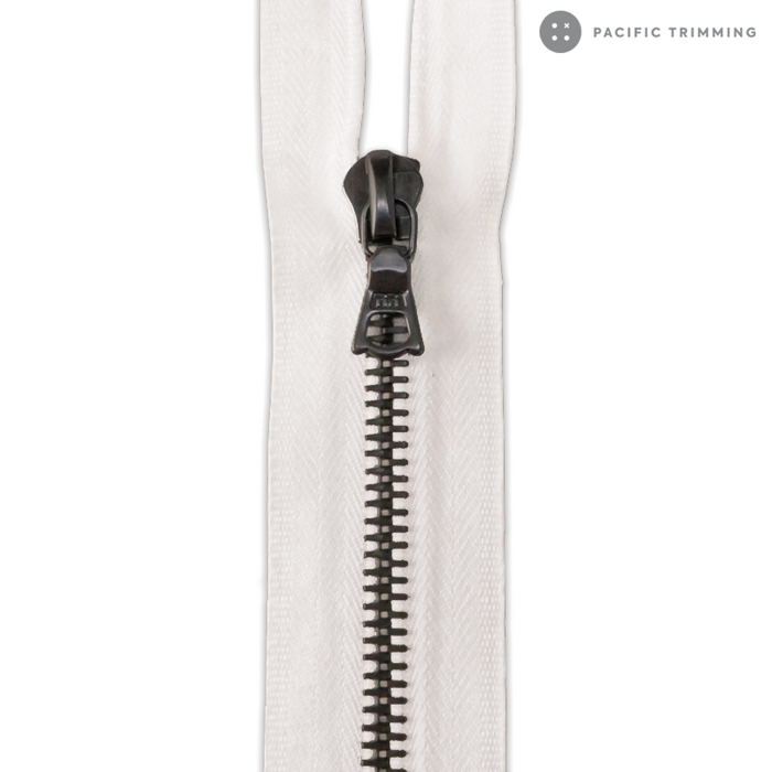 M8 One Way Gunmetal Teeth Metal Zipper